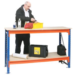Longspan Budget Workbench with Chipboard Worktop and Lower Shelf